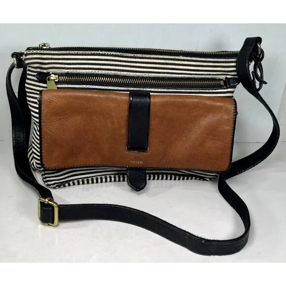 Fossil | Bags | Fossil Kinley Black White Canvas Fabric  display picture 2